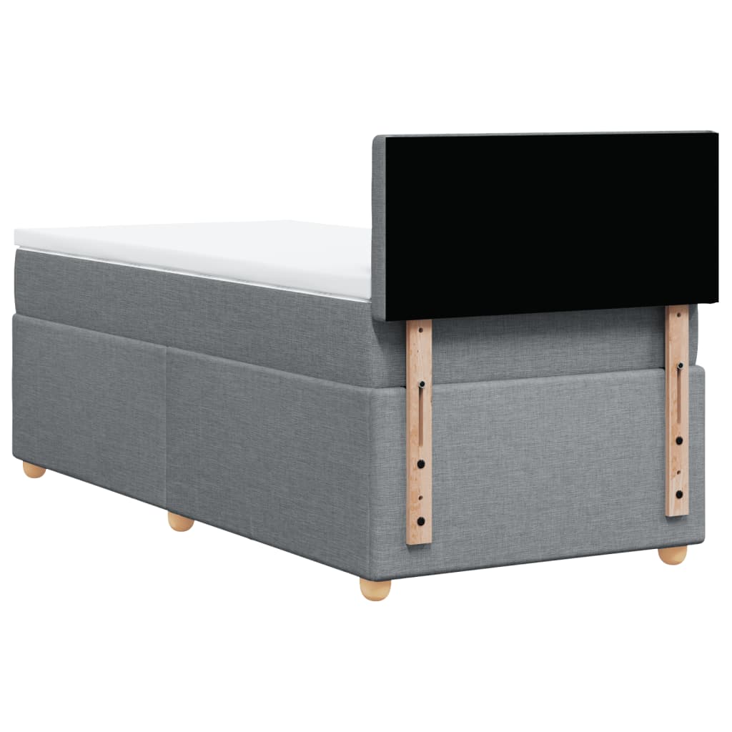 Sommier à lattes de lit et matelas Gris clair 90x190 cm Tissu - XIOS