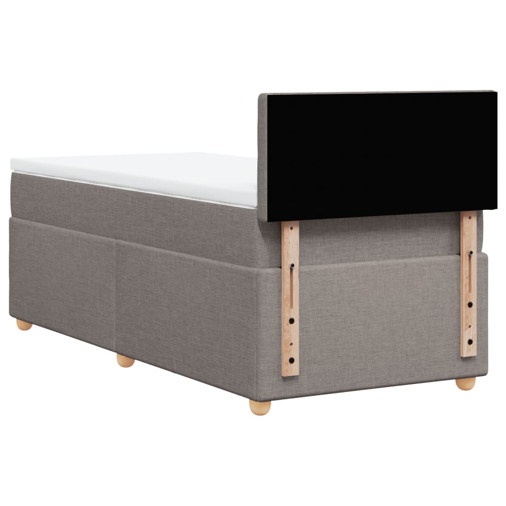 Sommier à lattes de lit avec matelas Taupe 90x190 cm Tissu - XIOS
