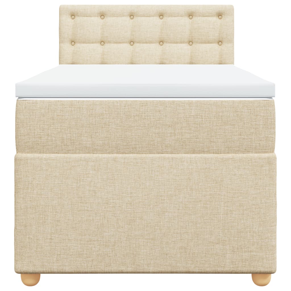 Sommier à lattes de lit et matelas Crème 90x190 cm Tissu - XIOS