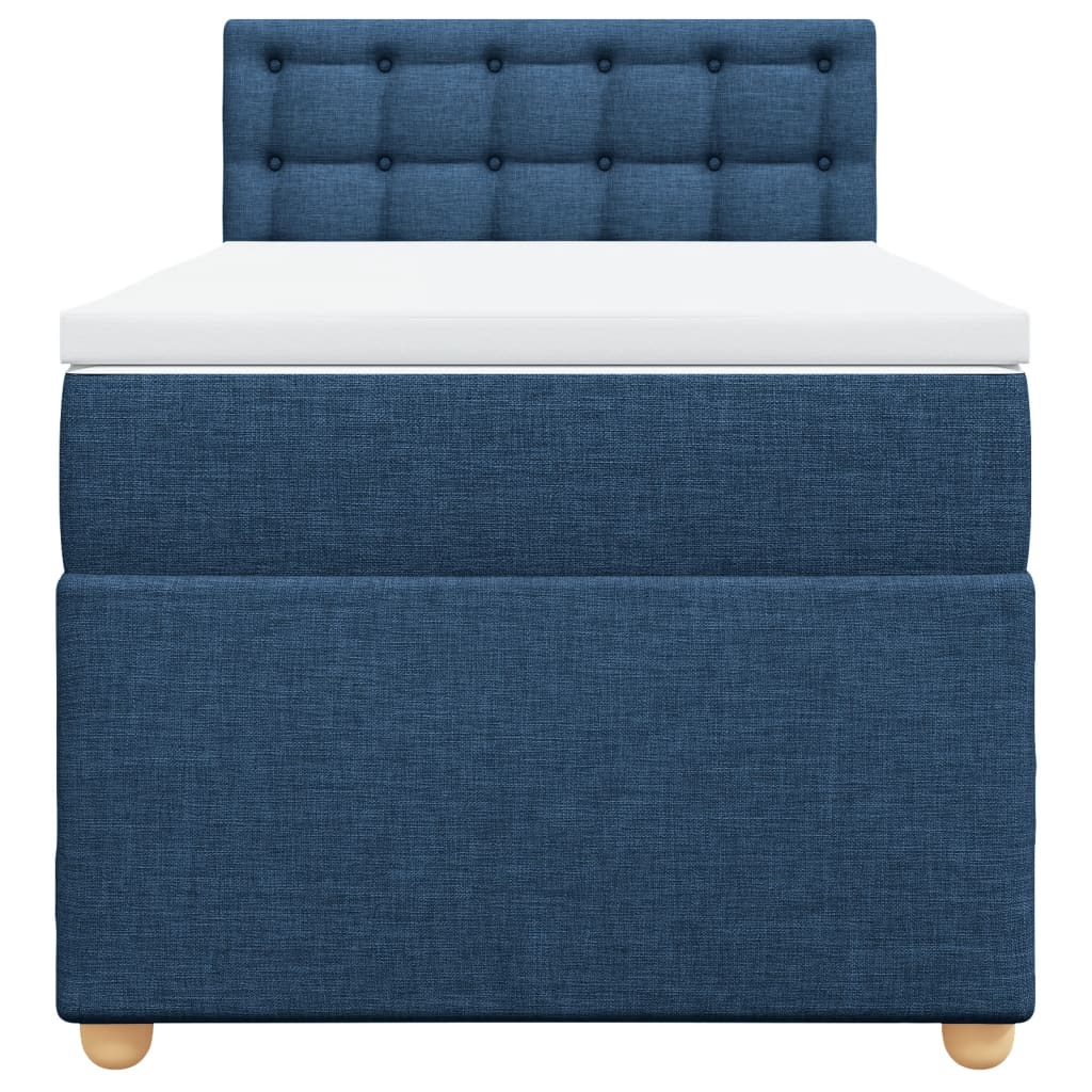 Sommier à lattes de lit avec matelas Bleu 90x190 cm Tissu - XIOS
