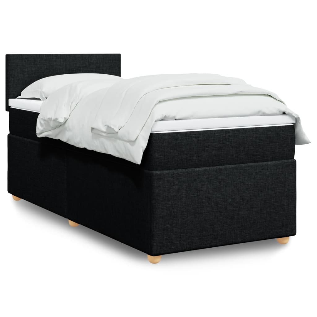 Sommier à lattes de lit avec matelas Noir 90x200 cm Tissu - XIOS