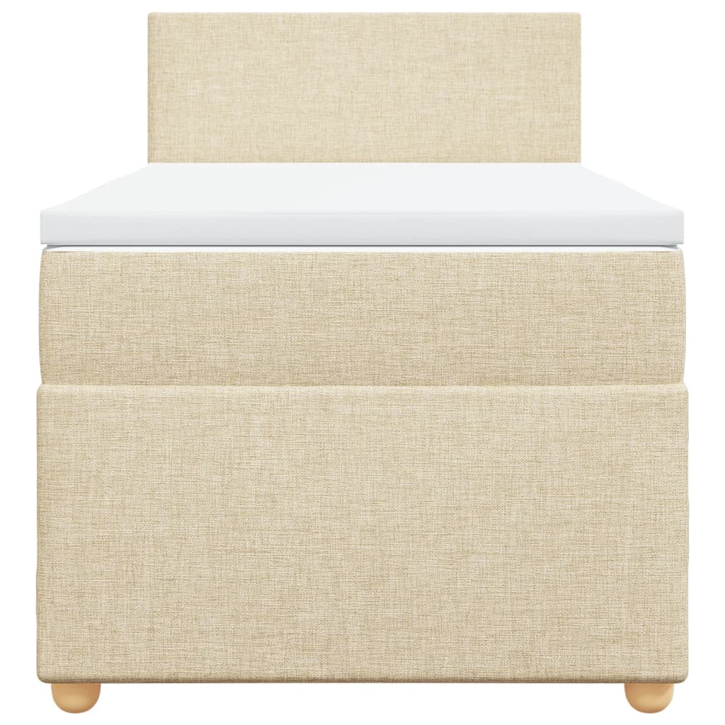 Sommier à lattes de lit avec matelas Crème 90x200 cm Tissu - XIOS