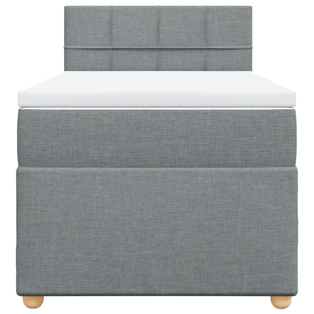 Sommier à lattes de lit avec matelas Gris clair 90x200 cm Tissu