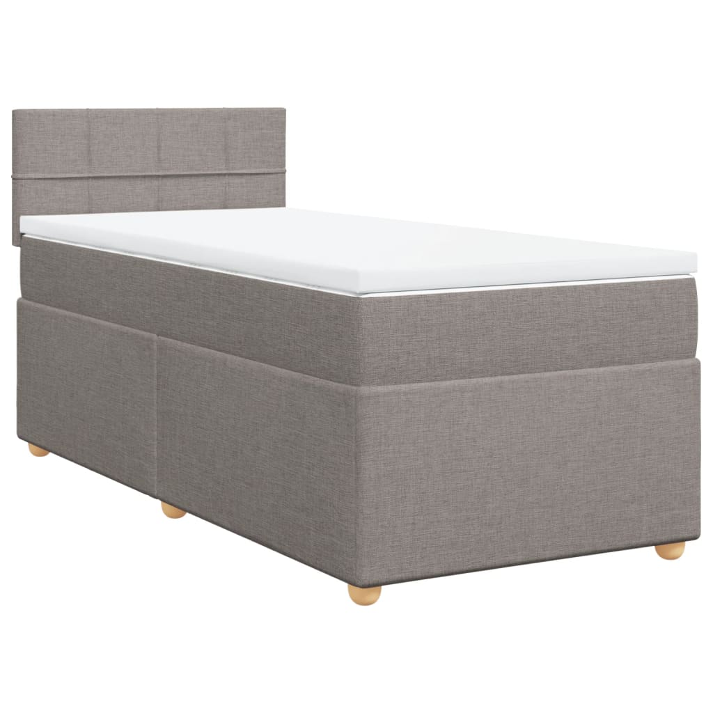 Sommier à lattes de lit avec matelas Taupe 90x200 cm Tissu - XIOS