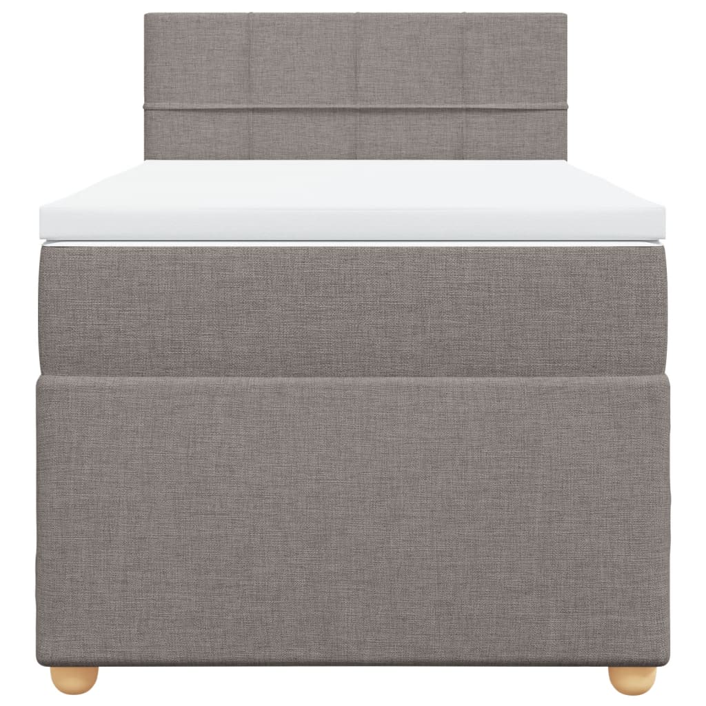 Sommier à lattes de lit avec matelas Taupe 90x200 cm Tissu - XIOS