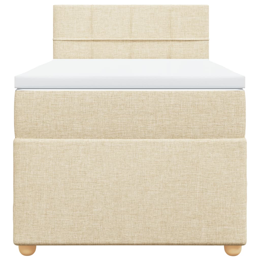 Sommier à lattes de lit avec matelas Crème 90x200 cm Tissu - XIOS