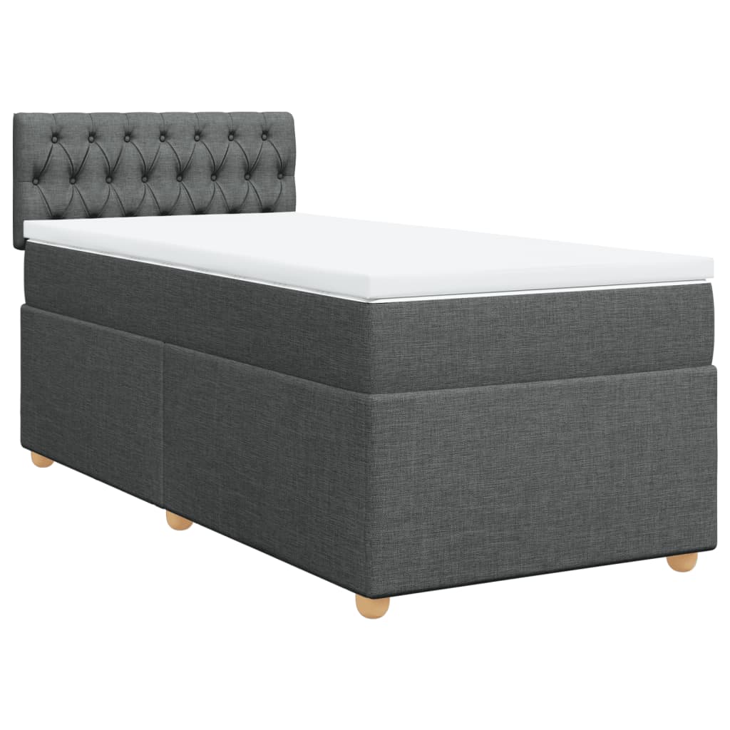 Sommier à lattes de lit avec matelas Gris foncé 90x200 cm Tissu - XIOS