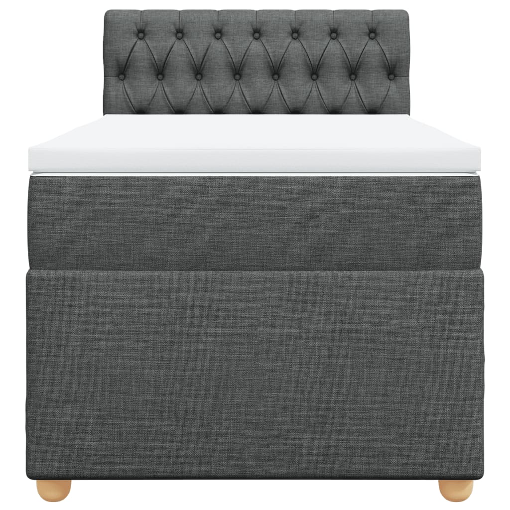 Sommier à lattes de lit avec matelas Gris foncé 90x200 cm Tissu - XIOS