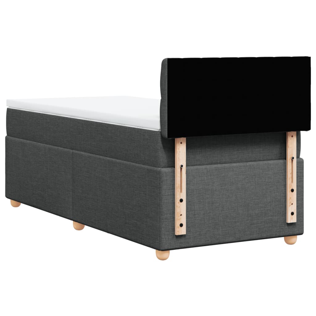 Sommier à lattes de lit avec matelas Gris foncé 90x200 cm Tissu - XIOS