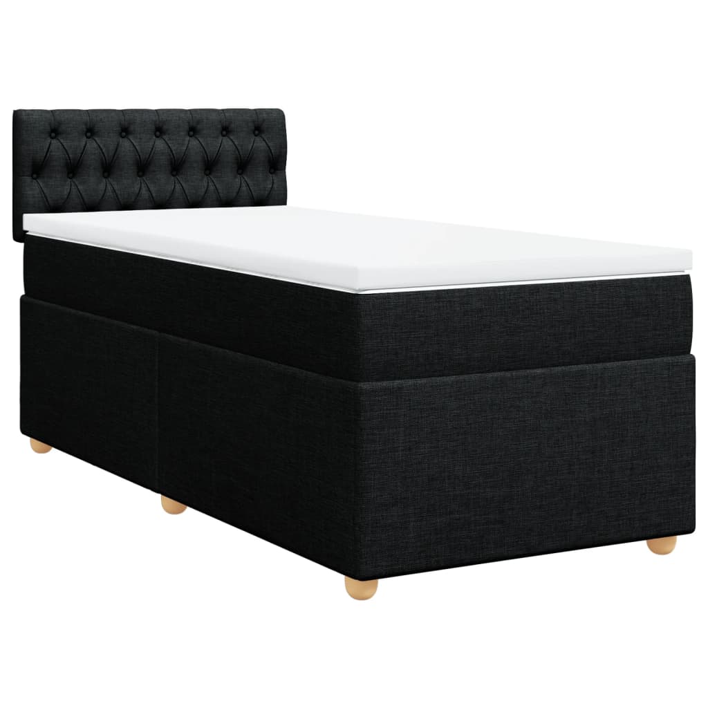 Sommier à lattes de lit avec matelas Noir 90x200 cm Tissu - XIOS