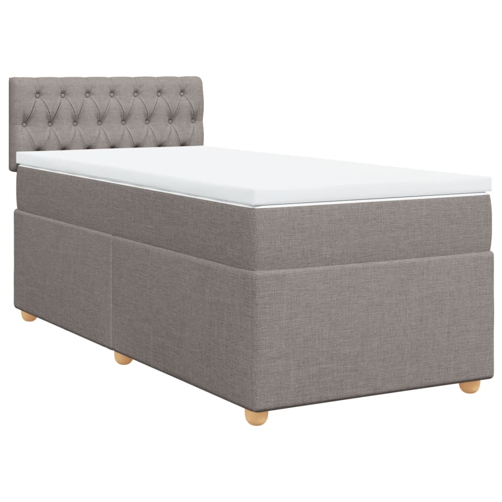 Sommier à lattes de lit avec matelas Taupe 90x200 cm Tissu - XIOS