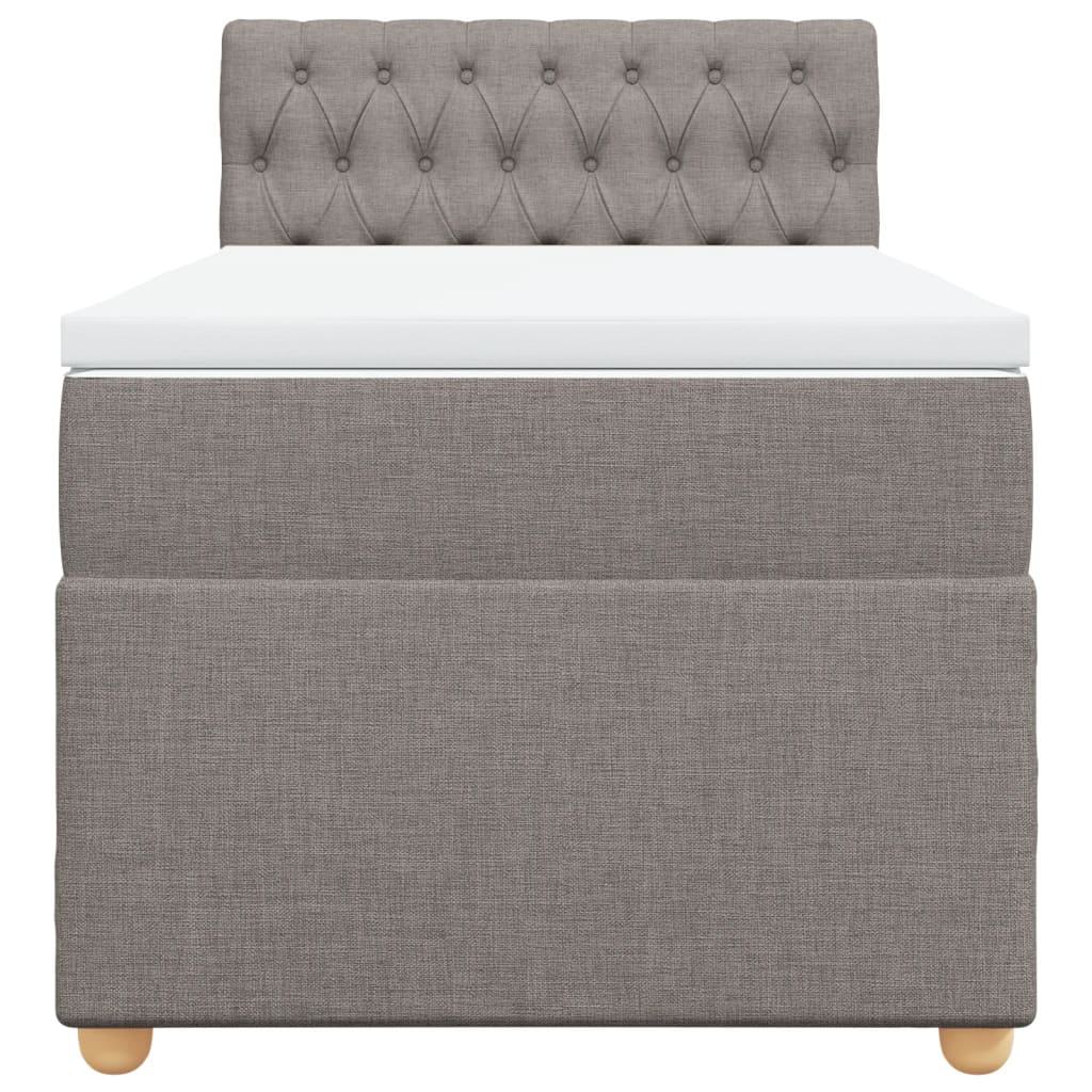 Sommier à lattes de lit avec matelas Taupe 90x200 cm Tissu - XIOS