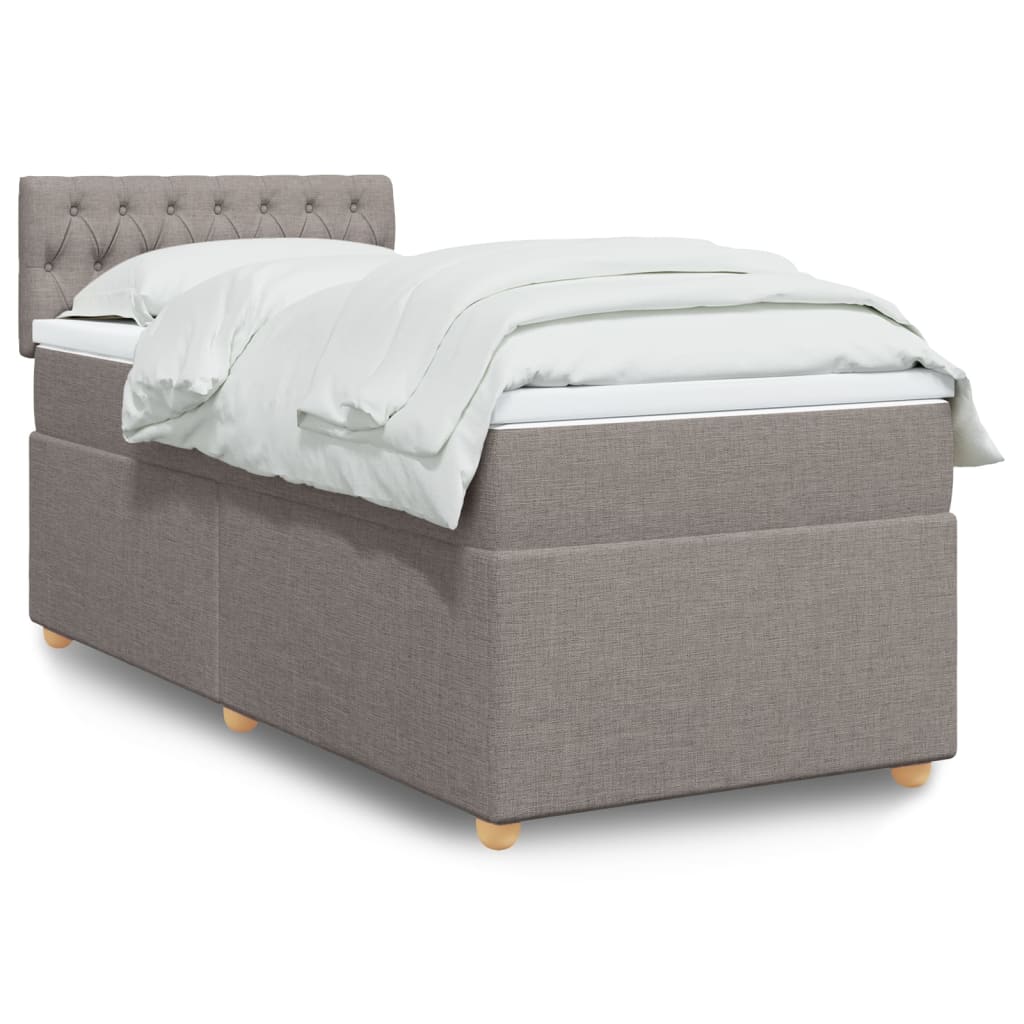 Sommier à lattes de lit avec matelas Taupe 90x200 cm Tissu - XIOS