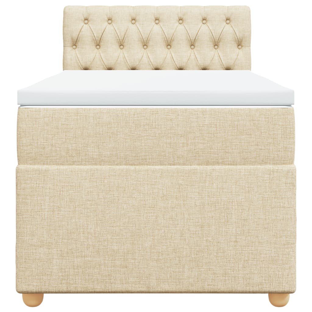 Sommier à lattes de lit avec matelas Crème 90x200 cm Tissu - XIOS