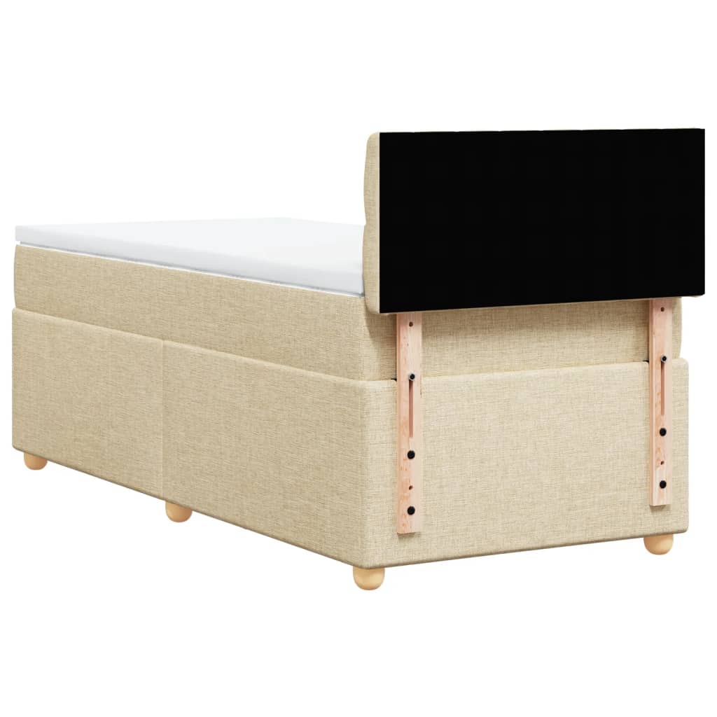 Sommier à lattes de lit avec matelas Crème 90x200 cm Tissu - XIOS