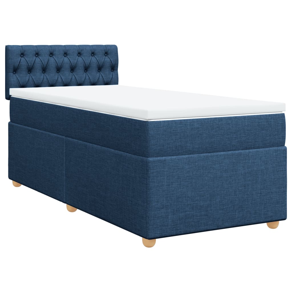 Sommier à lattes de lit avec matelas Bleu 90x200 cm Tissu - XIOS