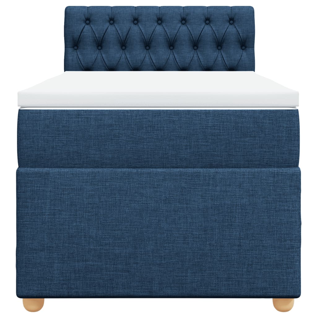 Sommier à lattes de lit avec matelas Bleu 90x200 cm Tissu - XIOS