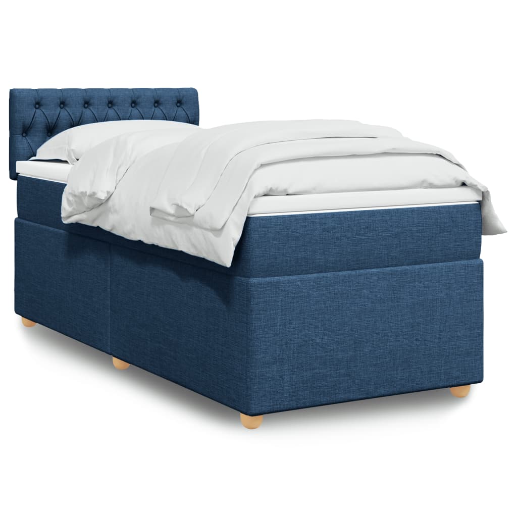 Sommier à lattes de lit avec matelas Bleu 90x200 cm Tissu - XIOS