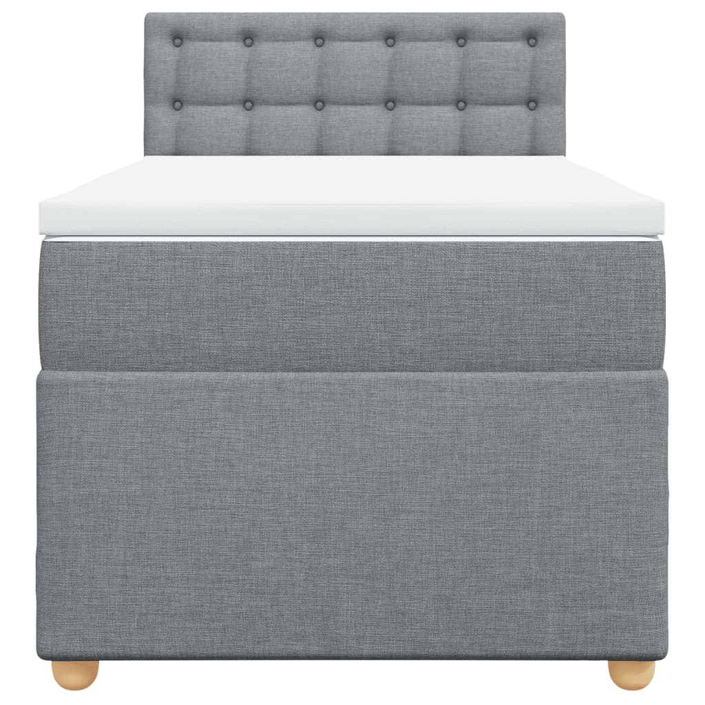 Sommier à lattes de lit avec matelas Gris clair 90x200 cm Tissu