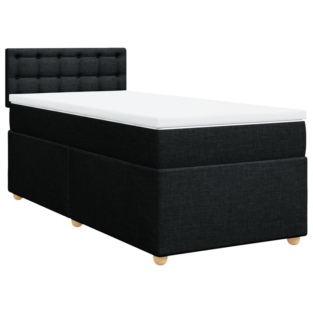 Sommier à lattes de lit avec matelas Noir 90x200 cm Tissu - XIOS