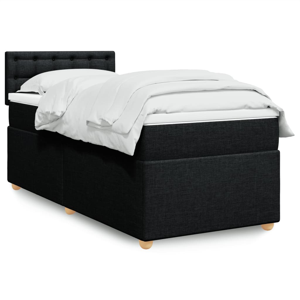 Sommier à lattes de lit avec matelas Noir 90x200 cm Tissu - XIOS