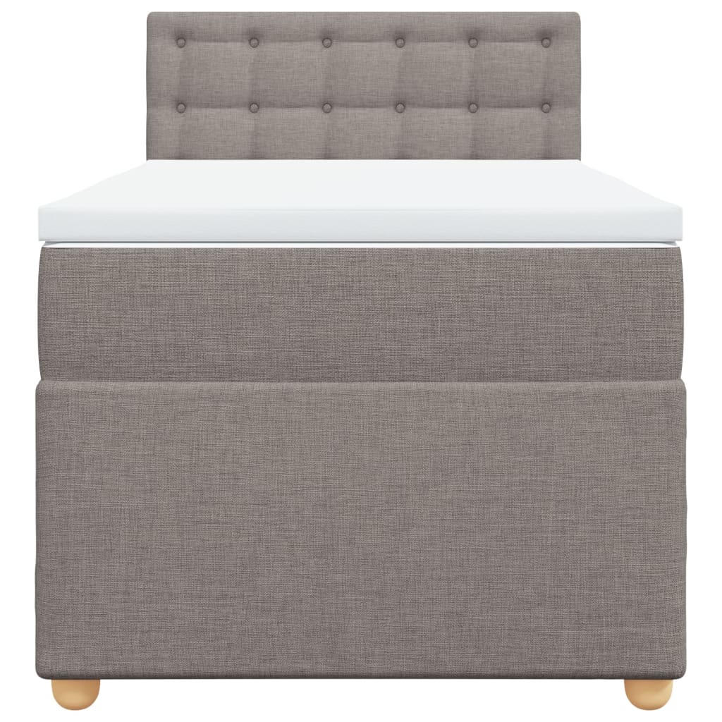 Sommier à lattes de lit avec matelas Taupe 90x200 cm Tissu - XIOS