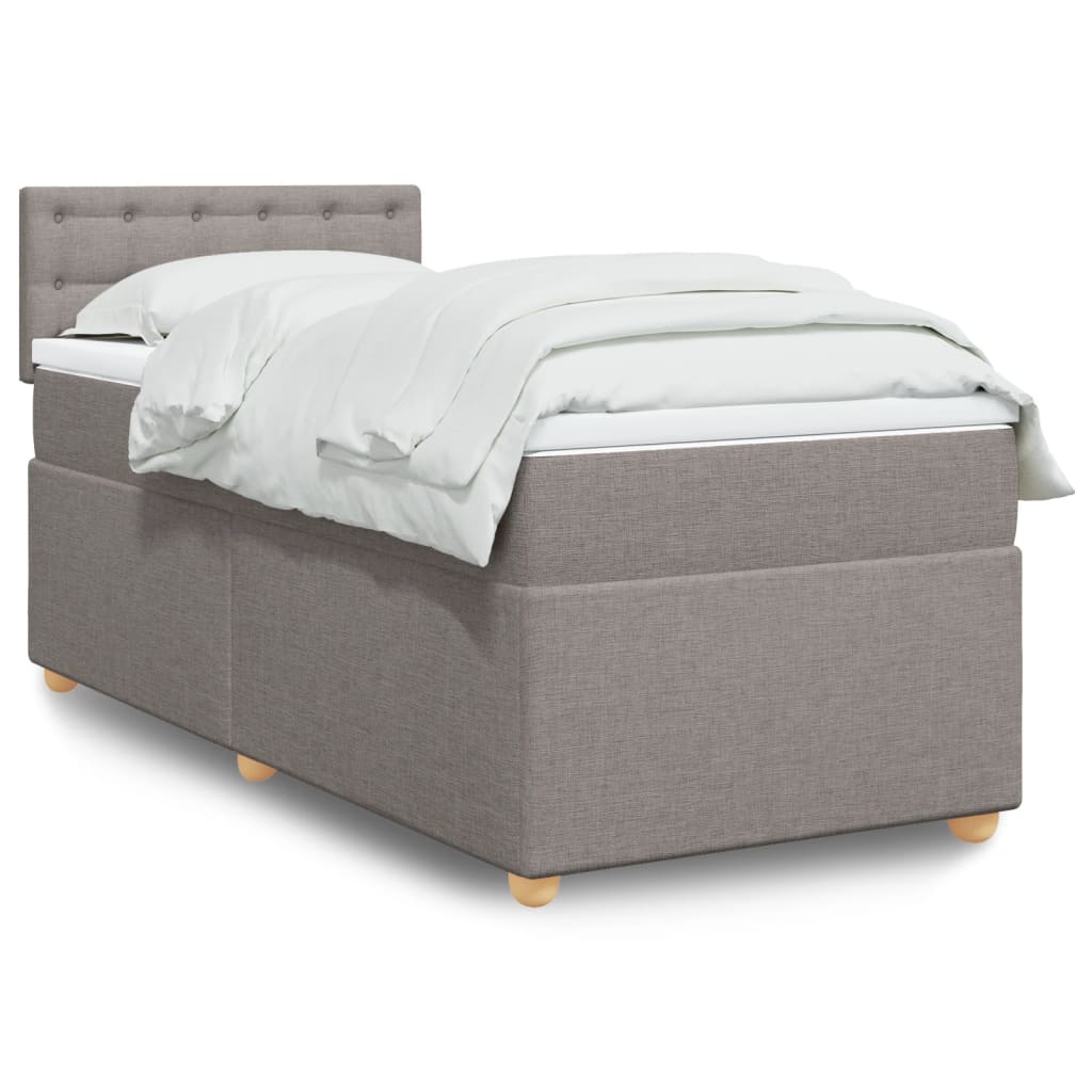 Sommier à lattes de lit avec matelas Taupe 90x200 cm Tissu - XIOS