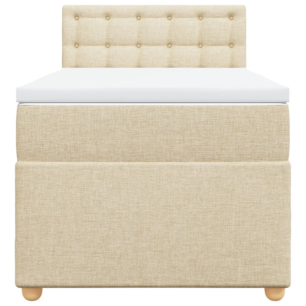 Sommier à lattes de lit avec matelas Crème 90x200 cm Tissu - XIOS