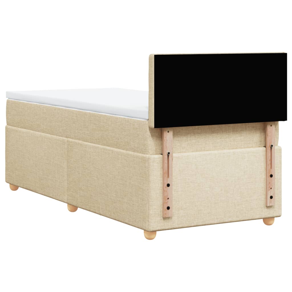 Sommier à lattes de lit avec matelas Crème 90x200 cm Tissu - XIOS