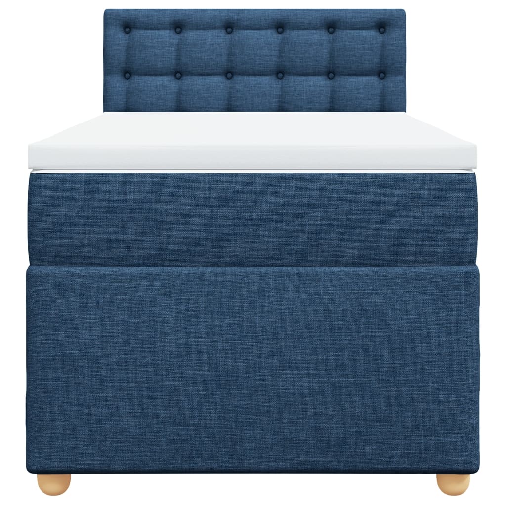 Sommier à lattes de lit avec matelas Bleu 90x200 cm Tissu - XIOS
