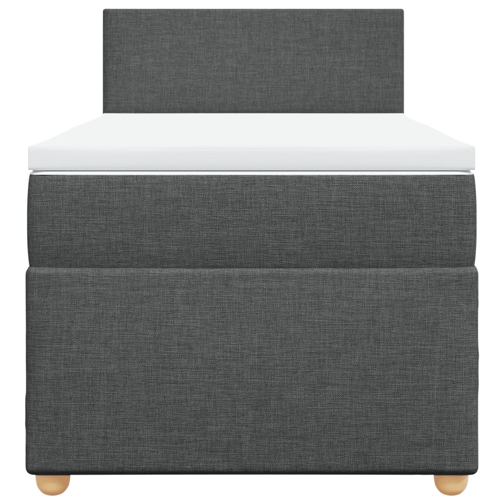 Sommier à lattes de lit avec matelas Gris foncé 100x200cm Tissu - XIOS