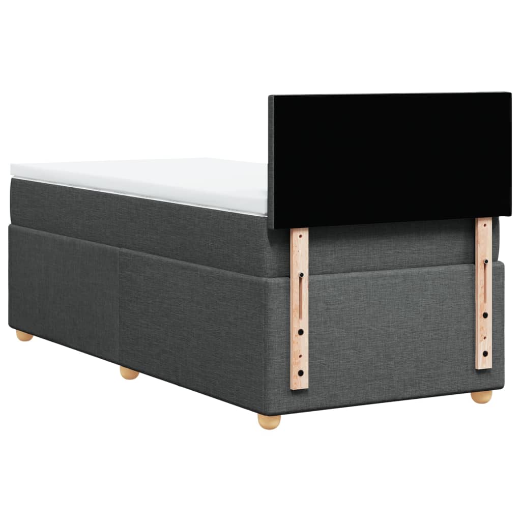 Sommier à lattes de lit avec matelas Gris foncé 100x200cm Tissu - XIOS