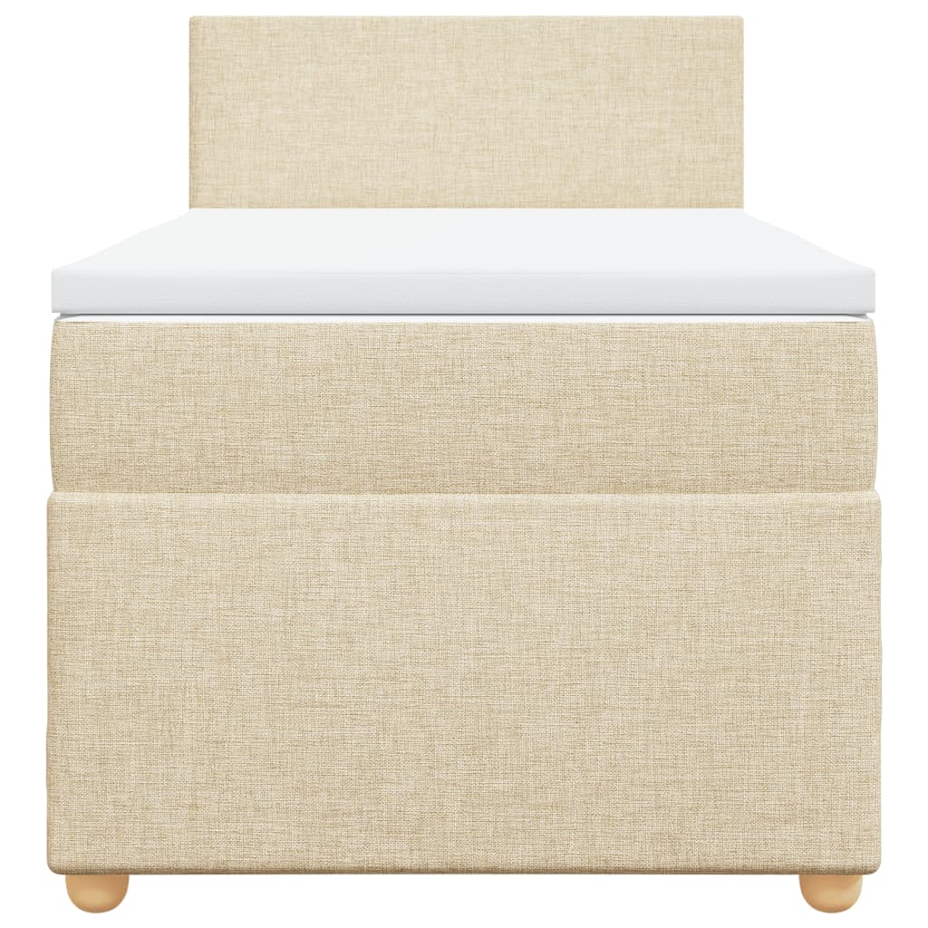 Sommier à lattes de lit avec matelas Crème 100x200 cm Tissu - XIOS