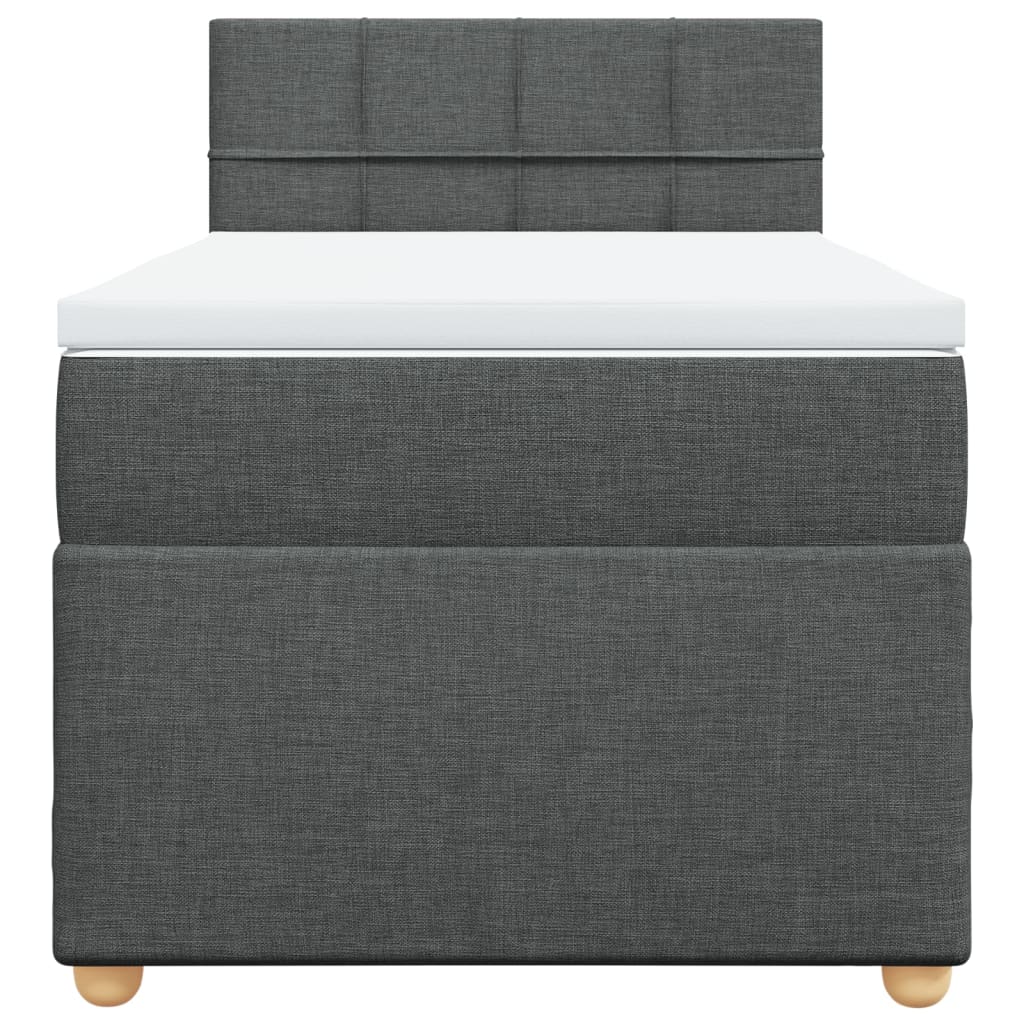 Sommier à lattes de lit avec matelas Gris foncé 100x200cm Tissu - XIOS