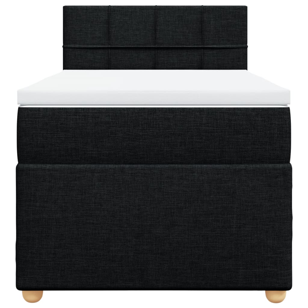 Sommier à lattes de lit avec matelas Noir 100x200 cm Tissu - XIOS