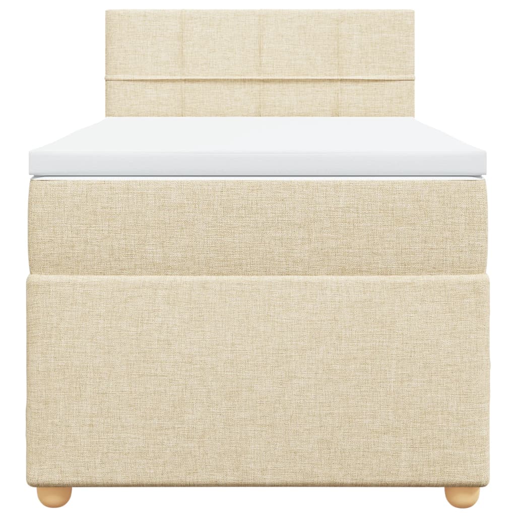 Sommier à lattes de lit avec matelas Crème 100x200 cm Tissu - XIOS