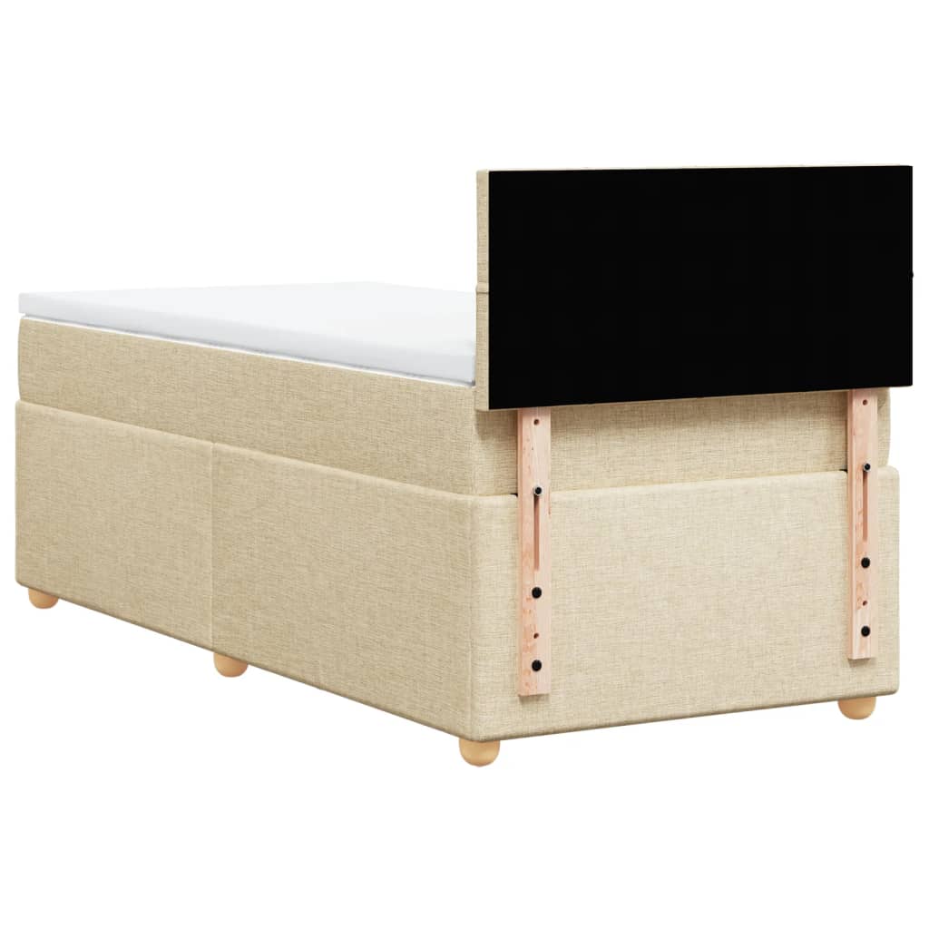 Sommier à lattes de lit avec matelas Crème 100x200 cm Tissu - XIOS