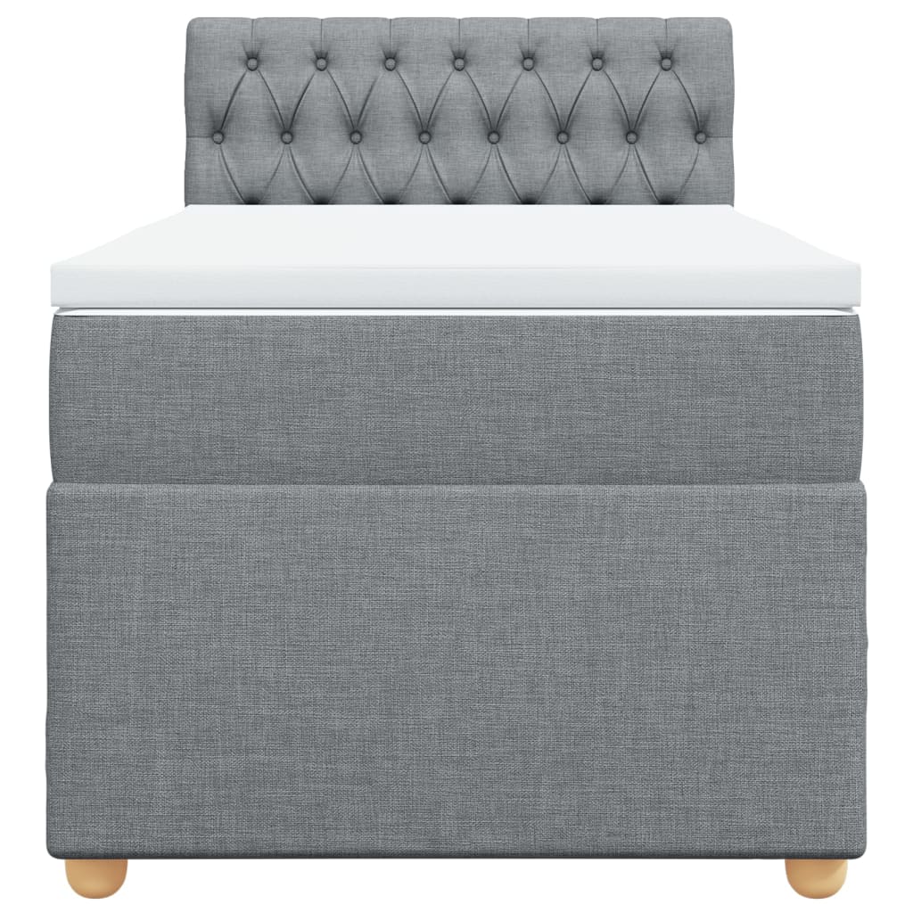 Sommier à lattes de lit avec matelas Gris clair 100x200cm Tissu - XIOS