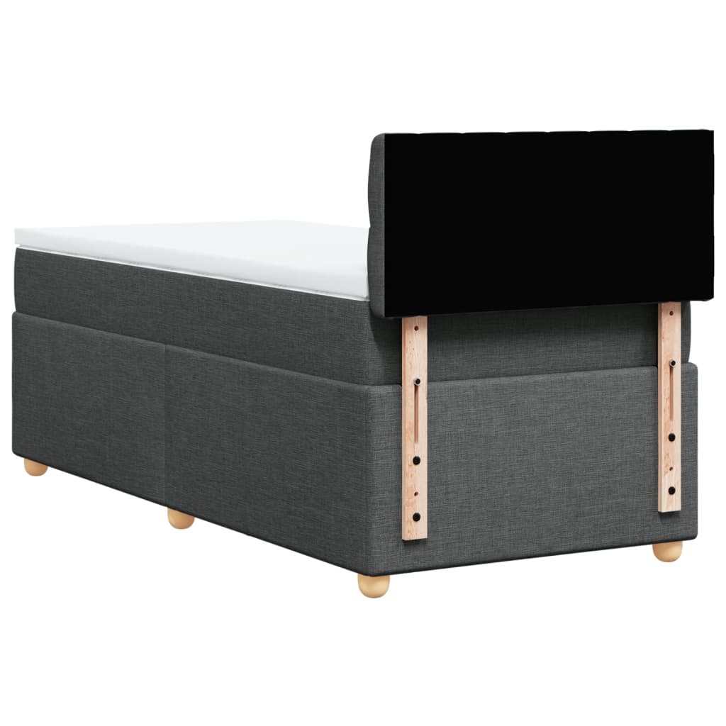 Sommier à lattes de lit avec matelas Gris foncé 100x200cm Tissu - XIOS