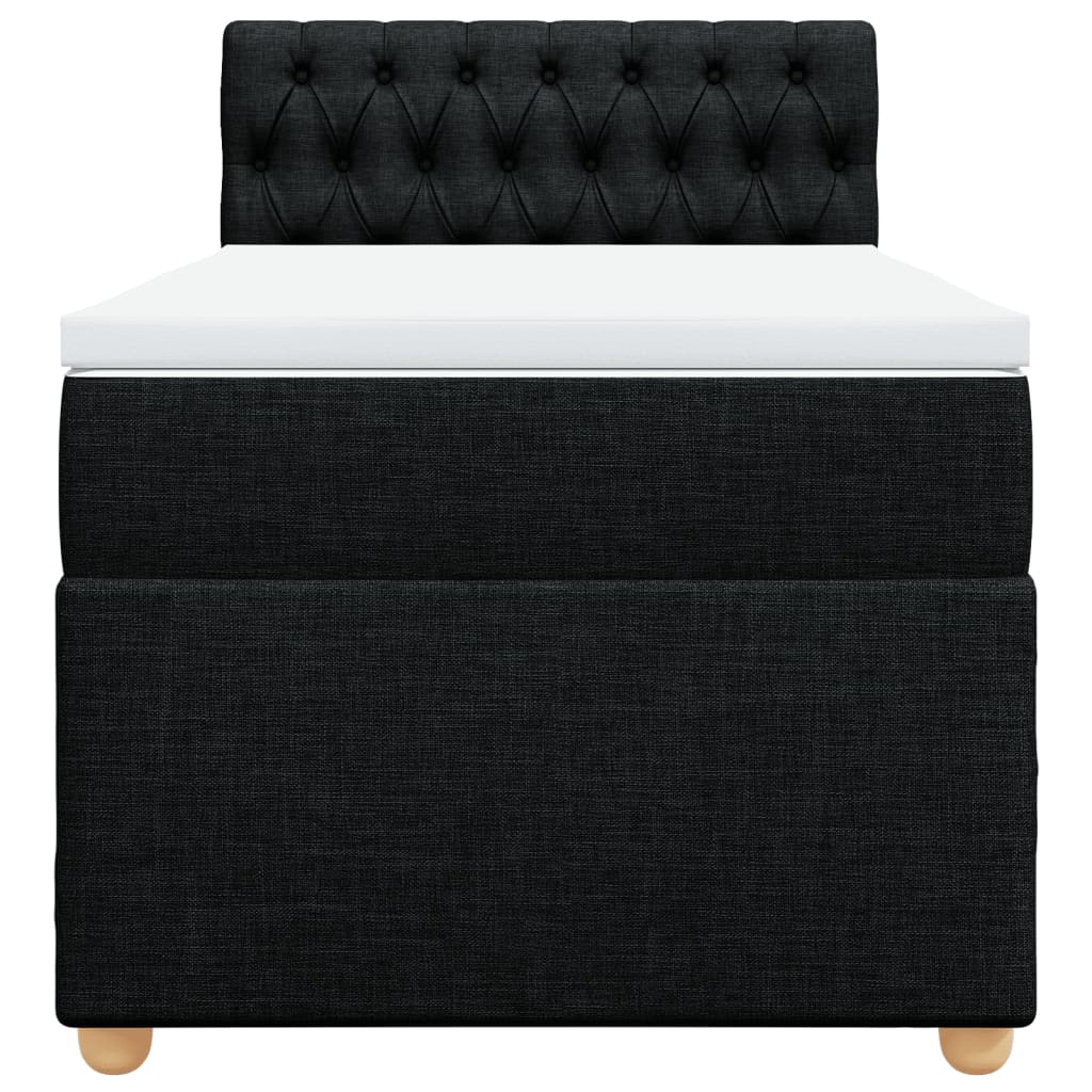 Sommier à lattes de lit avec matelas Noir 100x200 cm Tissu - XIOS
