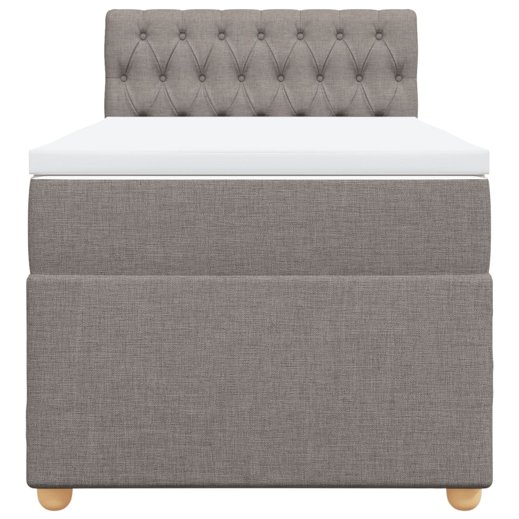 Sommier à lattes de lit avec matelas Taupe 100x200 cm Tissu - XIOS
