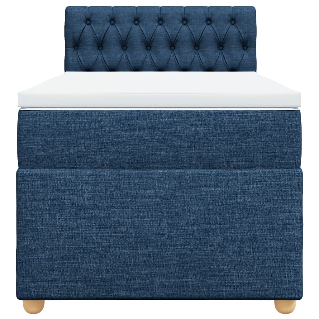 Sommier à lattes de lit avec matelas Bleu 100x200 cm Tissu - XIOS