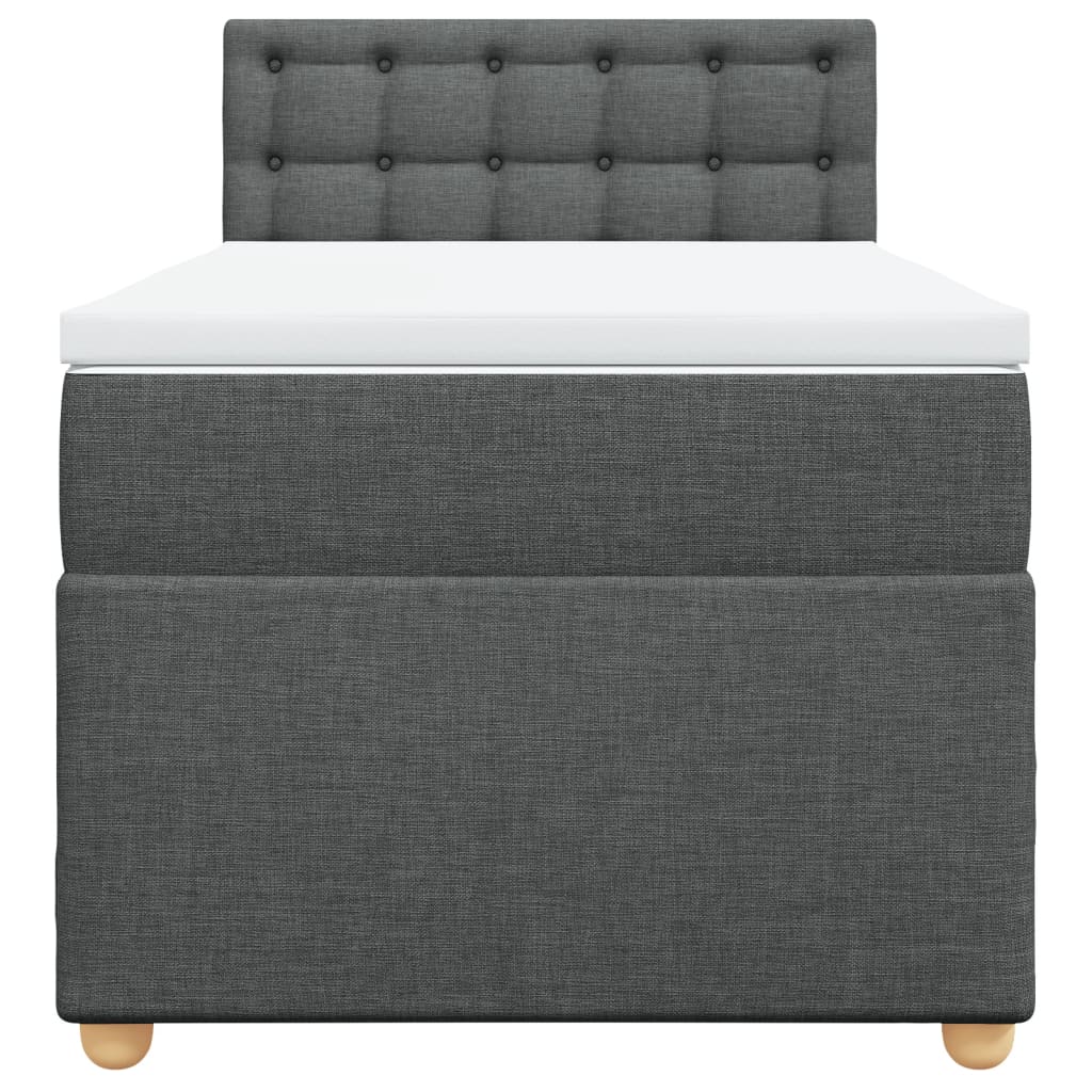 Sommier à lattes de lit avec matelas Gris foncé 100x200cm Tissu - XIOS