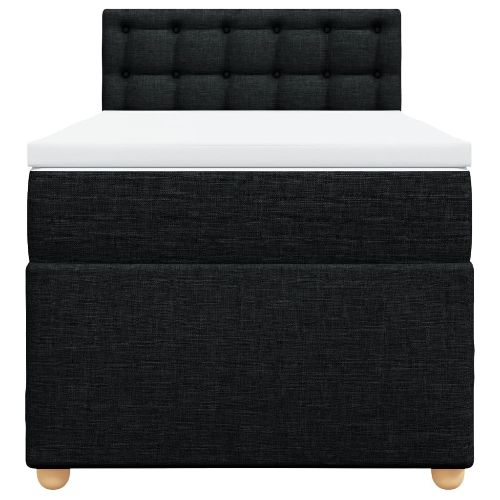 Sommier à lattes de lit avec matelas Noir 100x200 cm Tissu - XIOS