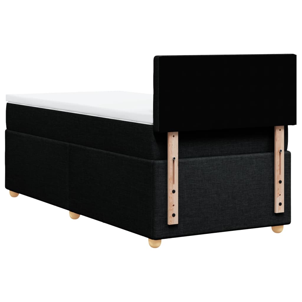 Sommier à lattes de lit avec matelas Noir 100x200 cm Tissu - XIOS