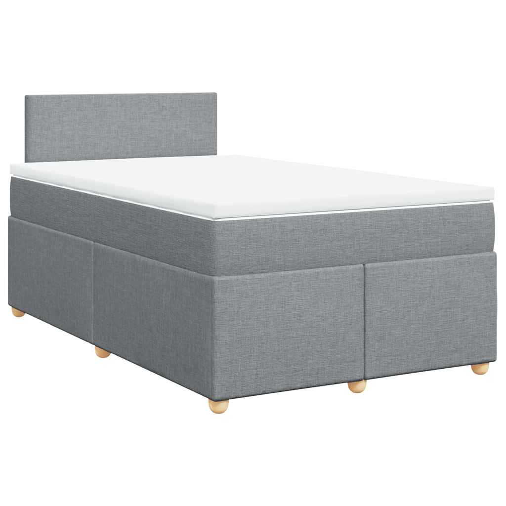 Sommier à lattes de lit et matelas gris clair 120x190 cm tissu - XIOS