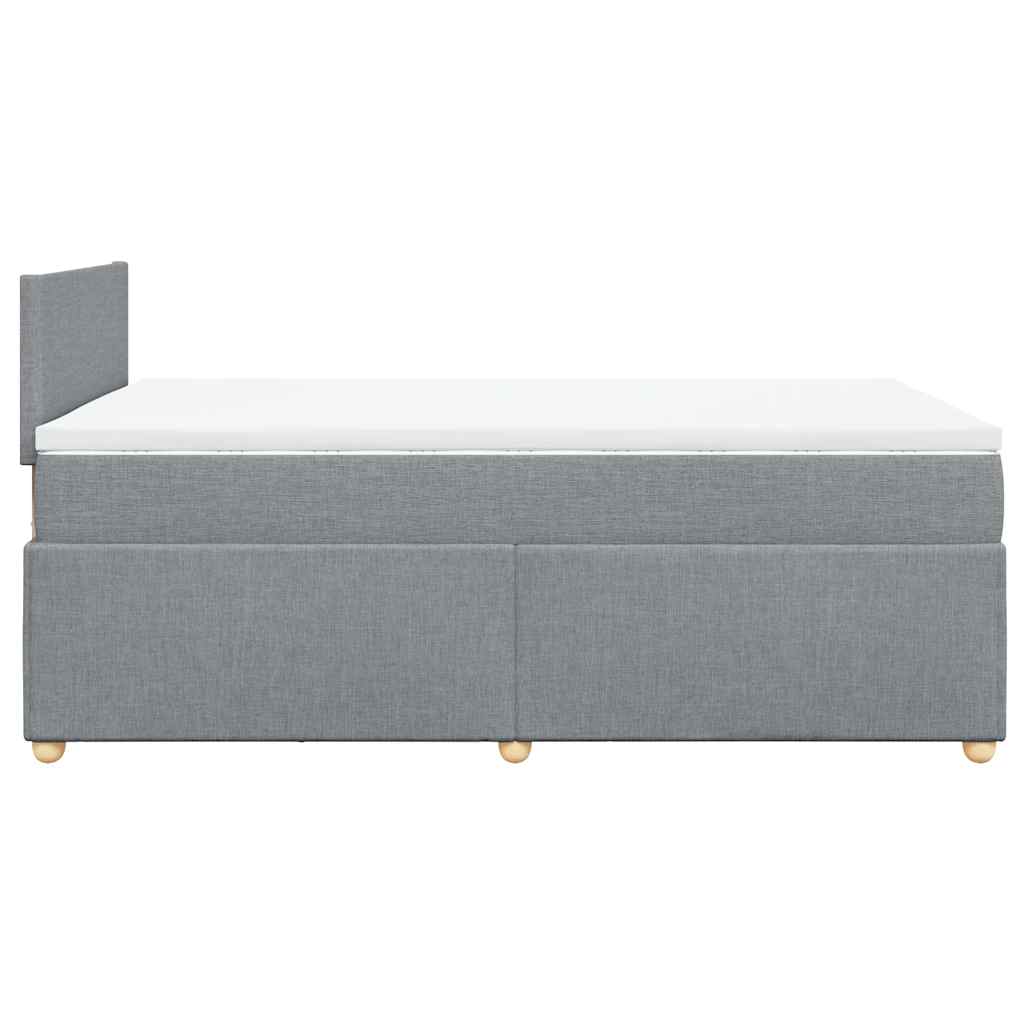 Sommier à lattes de lit et matelas gris clair 120x190 cm tissu - XIOS
