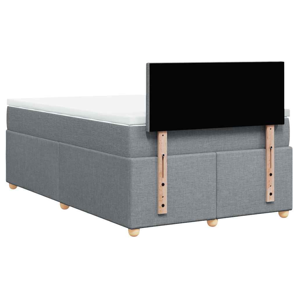 Sommier à lattes de lit et matelas gris clair 120x190 cm tissu - XIOS