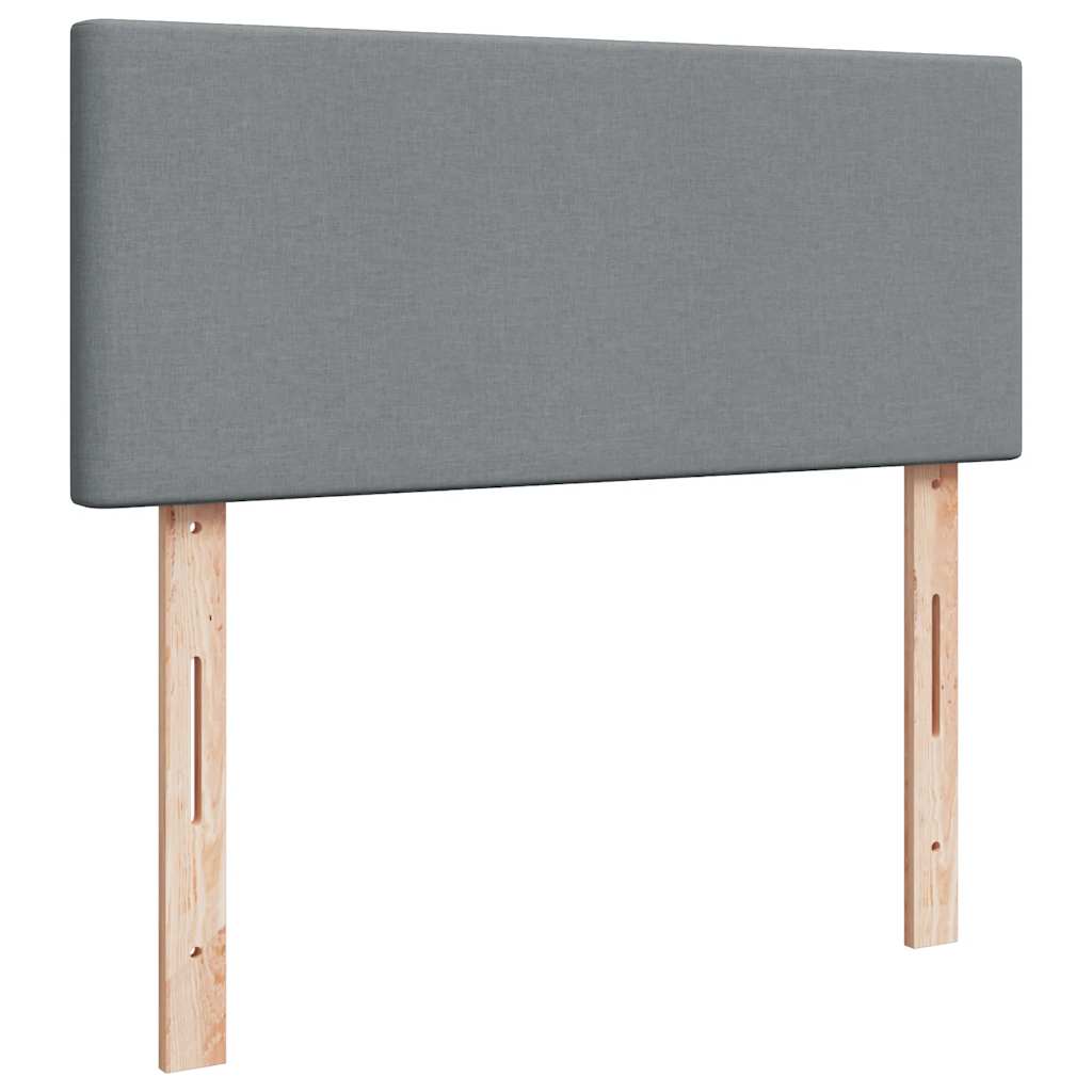 Sommier à lattes de lit et matelas gris clair 120x190 cm tissu - XIOS