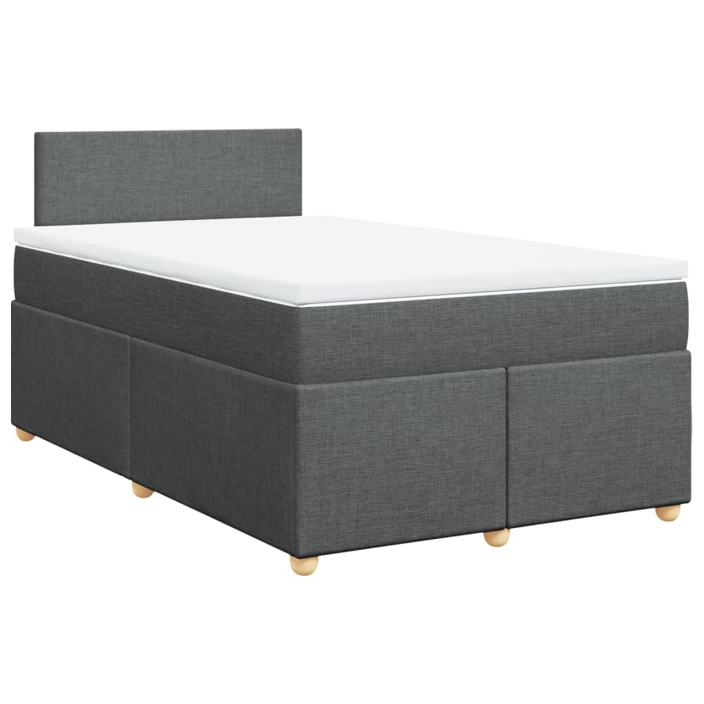 Sommier à lattes de lit avec matelas gris foncé 120x190cm tissu - XIOS